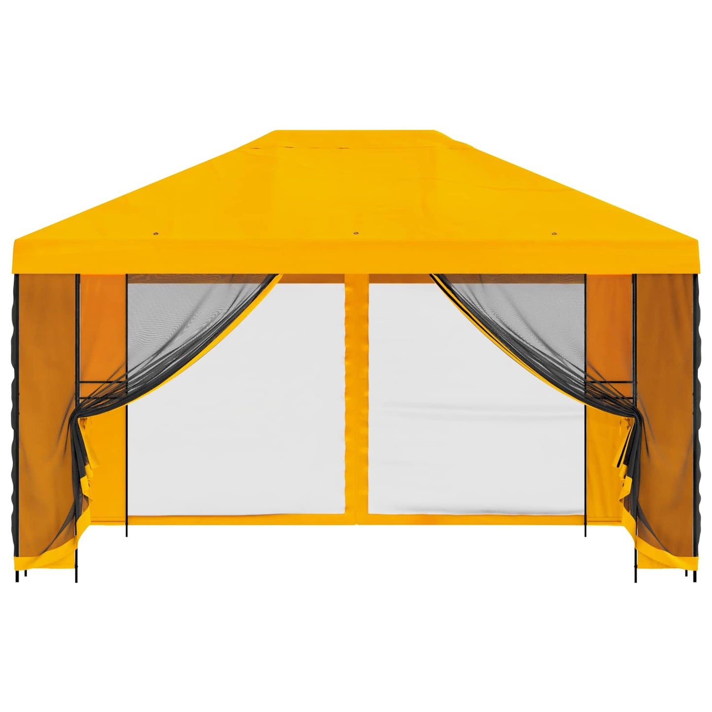 Garden Gazebo with Sidewalls 4 x 3 m Yellow Polyester and Steel