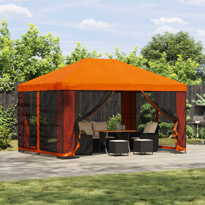 Garden Gazebo with Sidewalls 4 x 3 m Orange Polyester and Steel