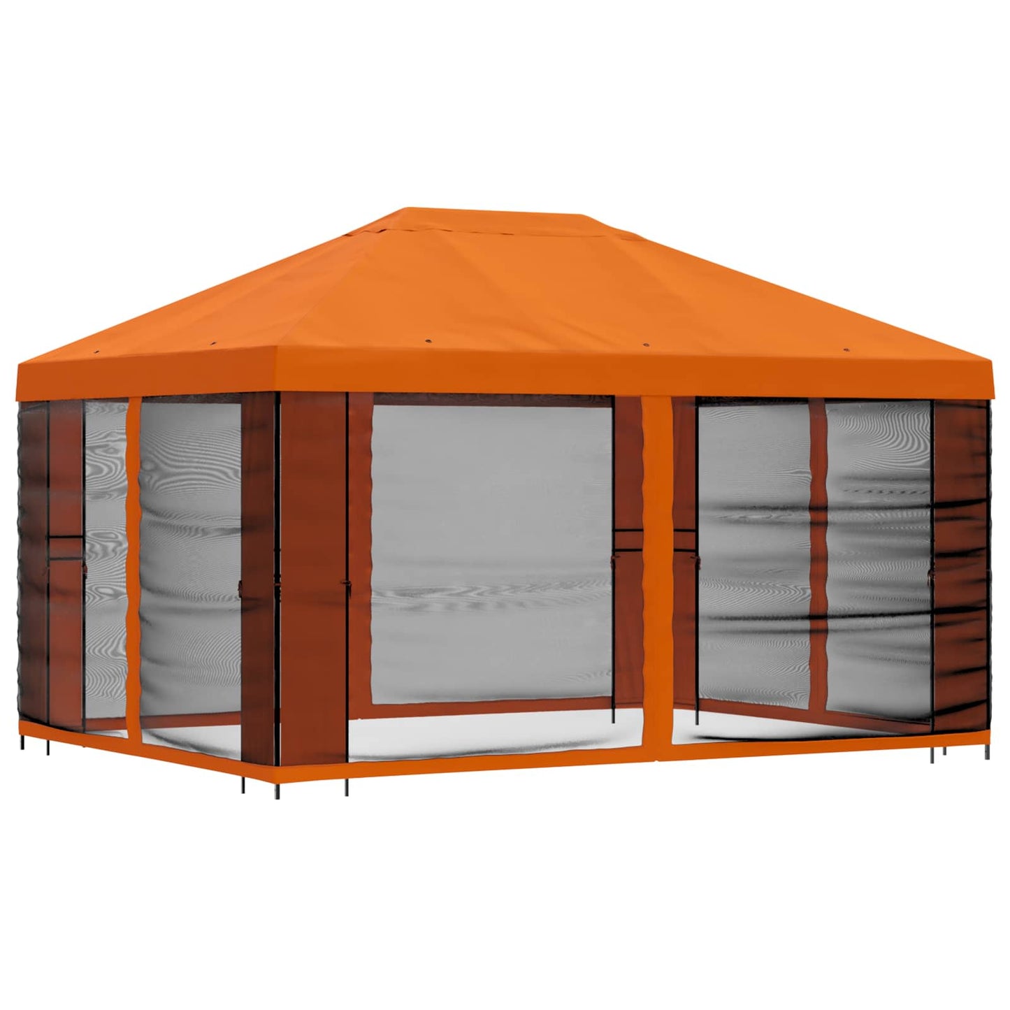 Garden Gazebo with Sidewalls 4 x 3 m Orange Polyester and Steel