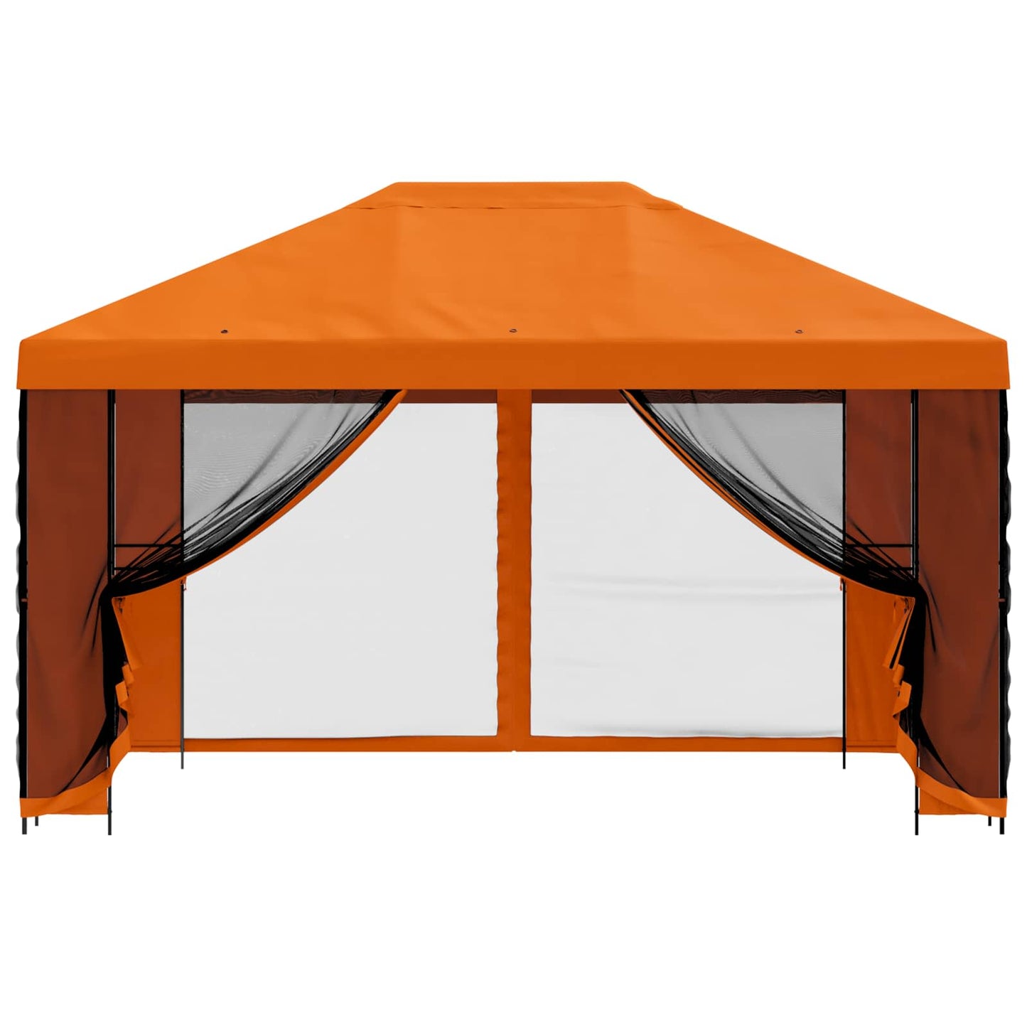 Garden Gazebo with Sidewalls 4 x 3 m Orange Polyester and Steel