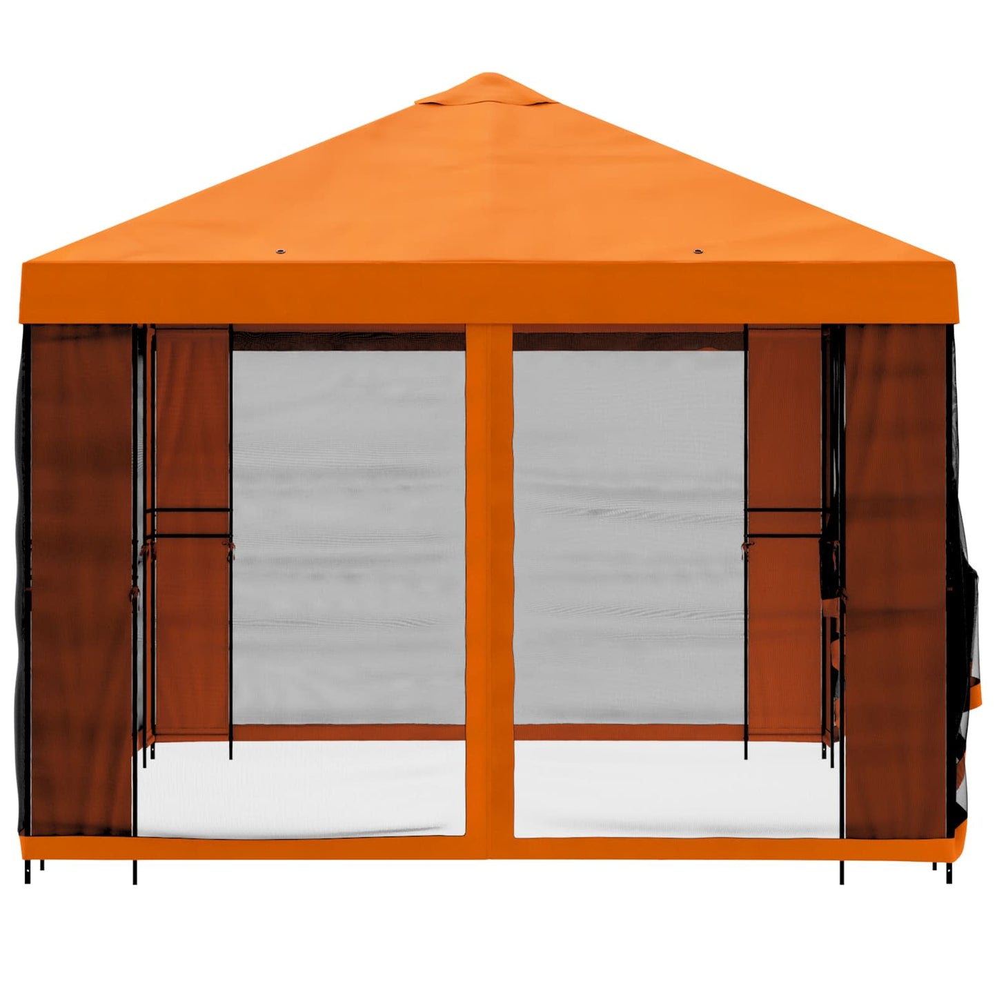 Garden Gazebo with Sidewalls 4 x 3 m Orange Polyester and Steel
