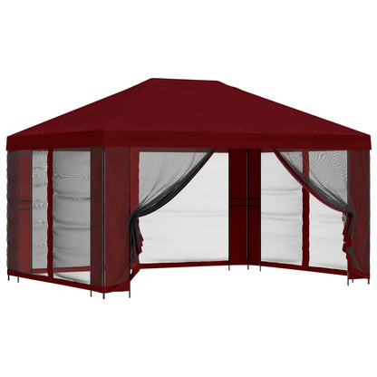 Garden Gazebo with Sidewalls 4 x 3 m Burgundy