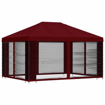 Garden Gazebo with Sidewalls 4 x 3 m Burgundy