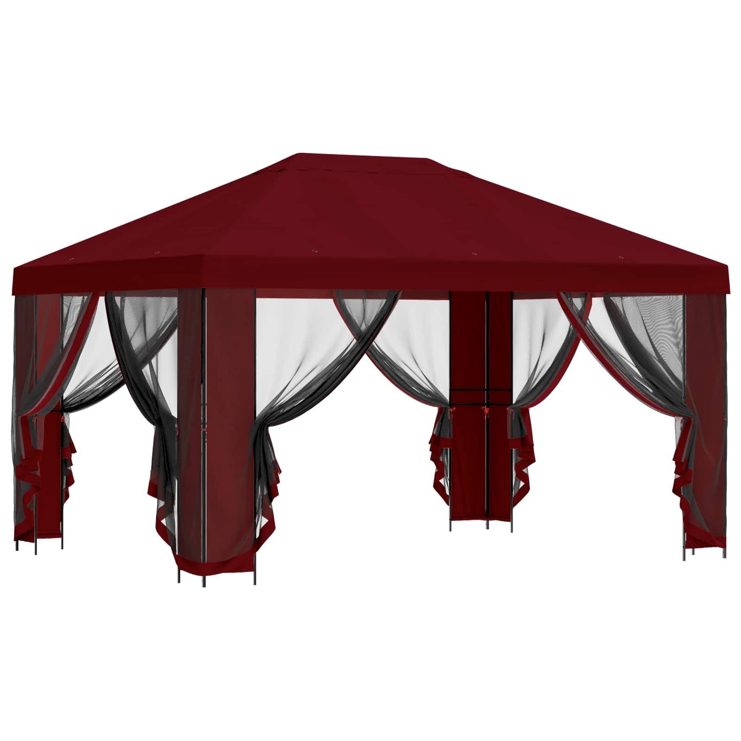 Garden Gazebo with Sidewalls 4 x 3 m Burgundy