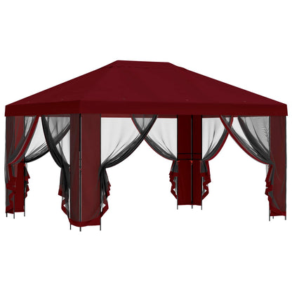 Garden Gazebo with Sidewalls 4 x 3 m Burgundy