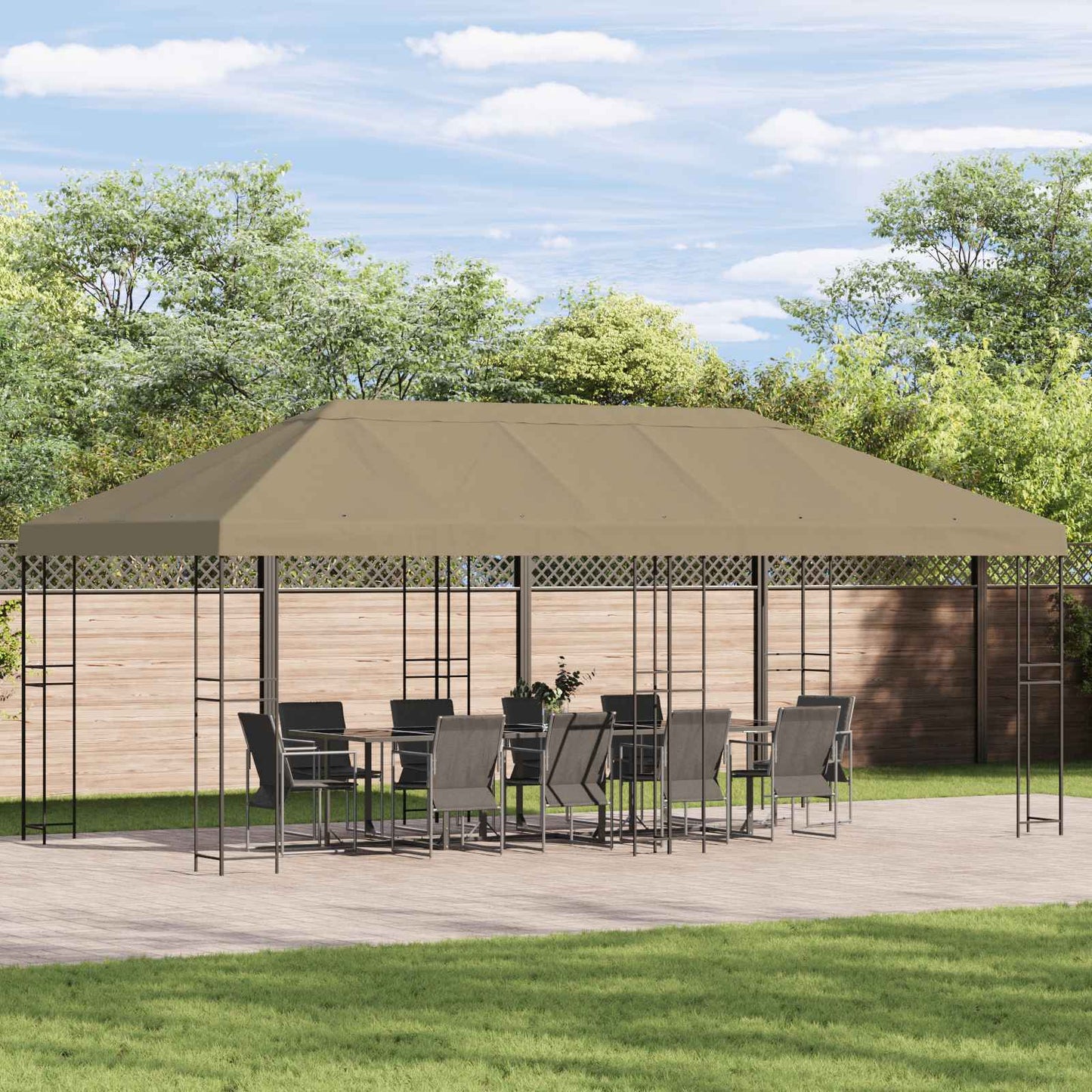 Gazebo Canopy Cover 6 x 3 m Beige Polyester 190