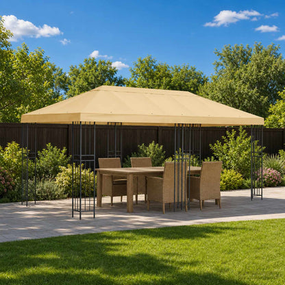 Gazebo Canopy Cover 6 x 3 m Cream Polyester 190