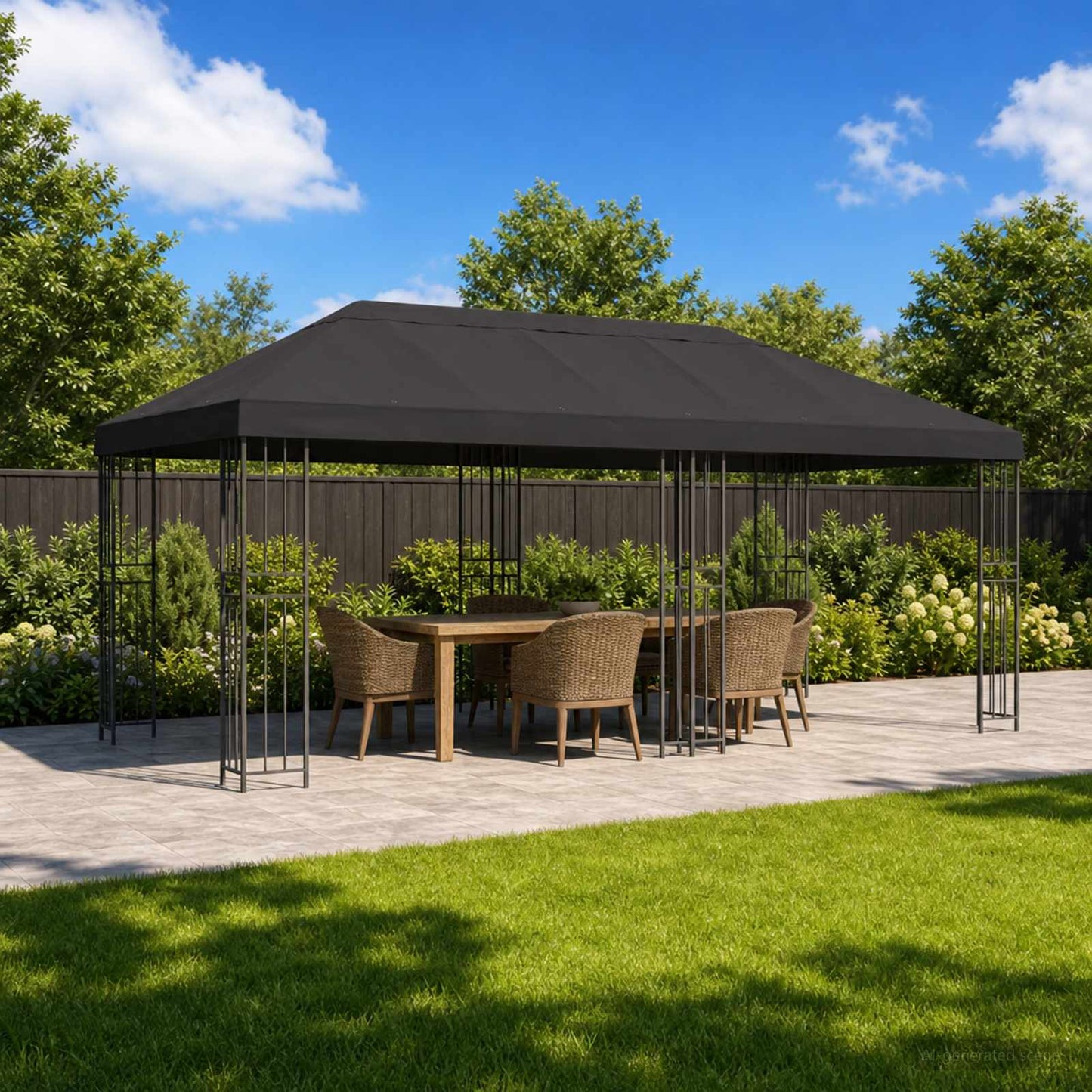 Gazebo Canopy Cover 6 x 3 m Anthracite Polyester 190