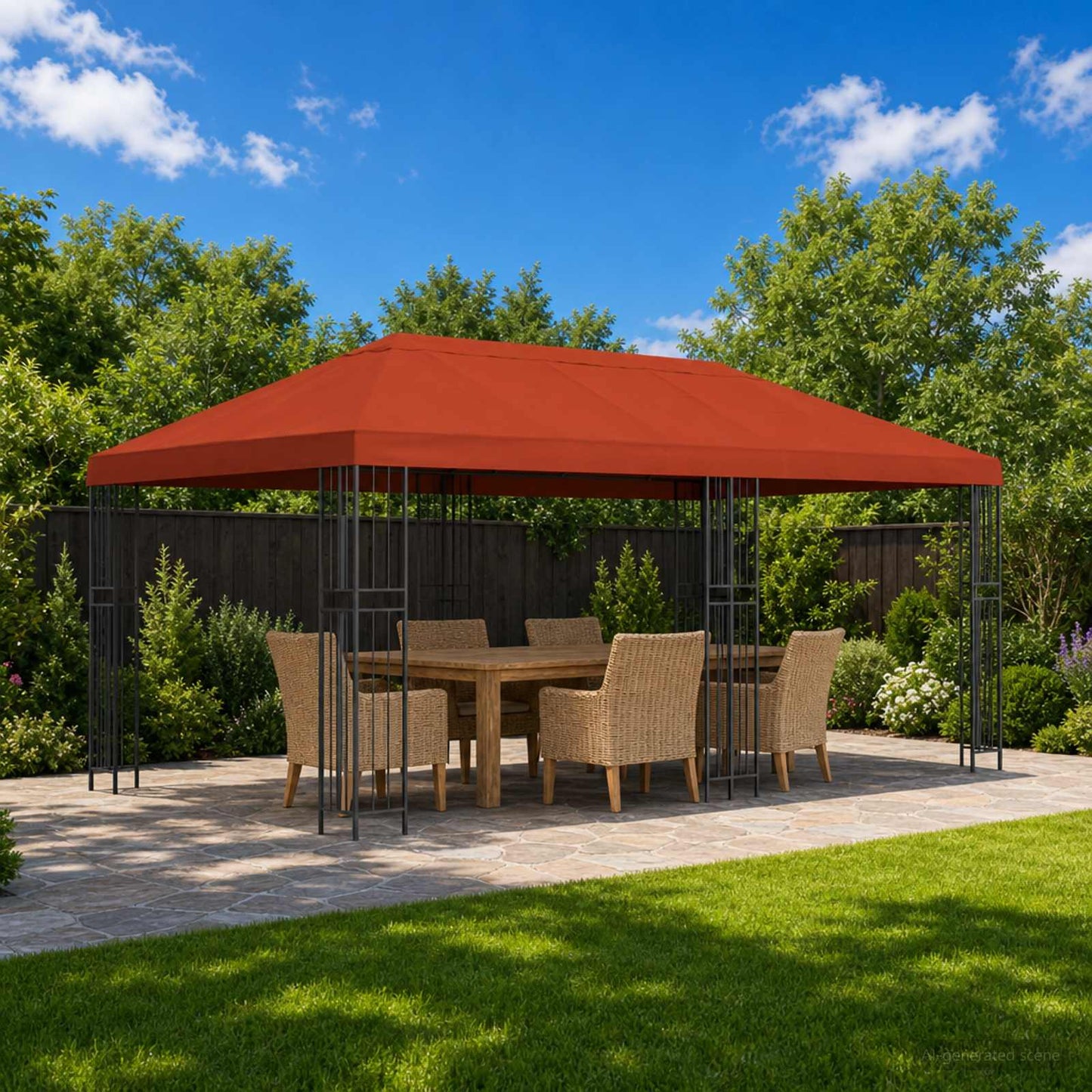 Gazebo Canopy Cover 6 x 3 m Terracotta Polyester 190
