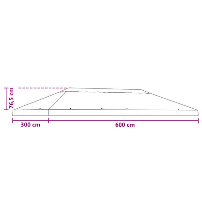 Gazebo Canopy Cover 6 x 3 m Terracotta Polyester 190