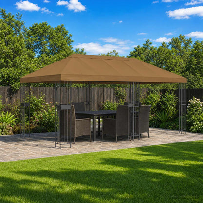 Gazebo Canopy Cover 6 x 3 m Taupe Polyester 190