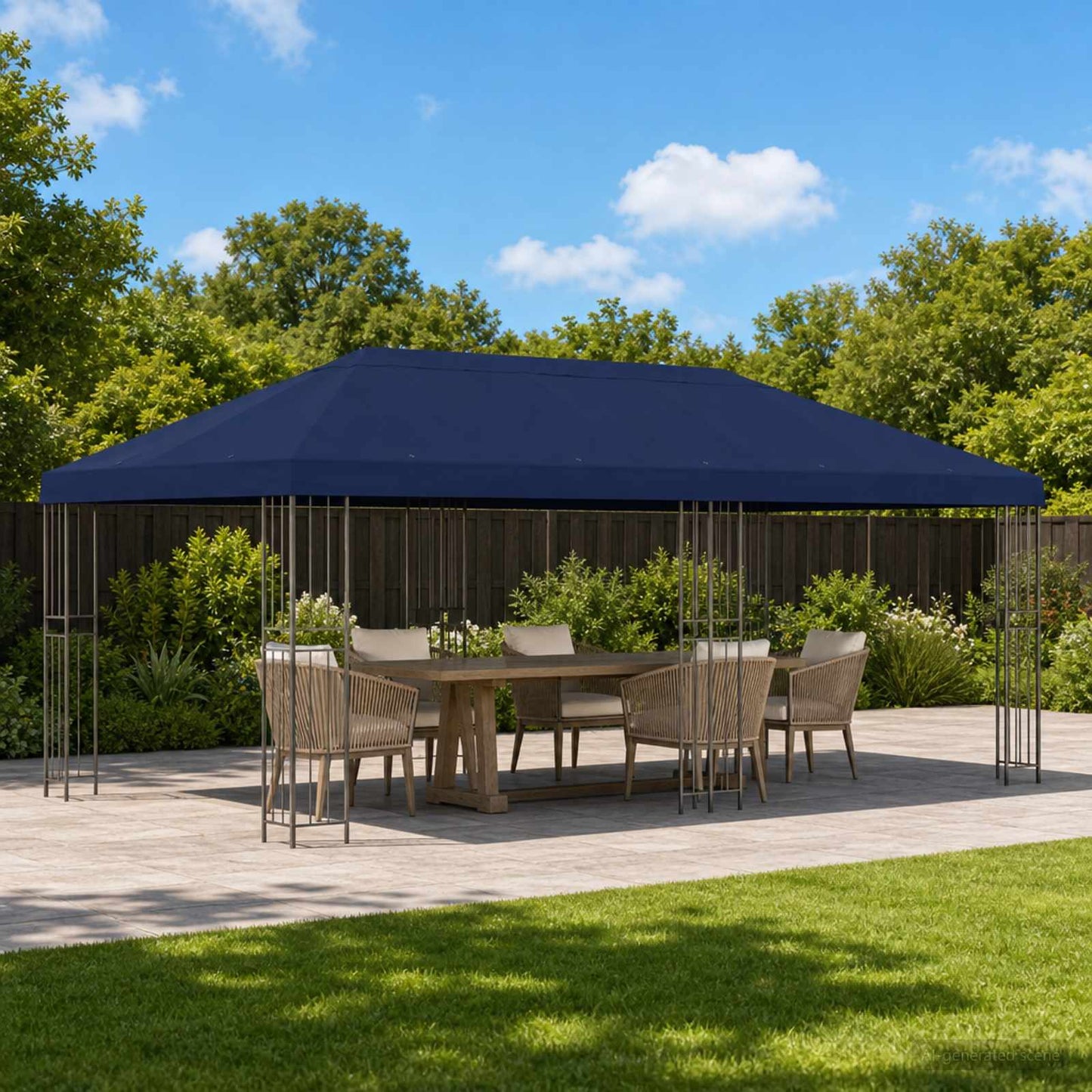 Gazebo Canopy Cover 6 x 3 m Blue Polyester 190