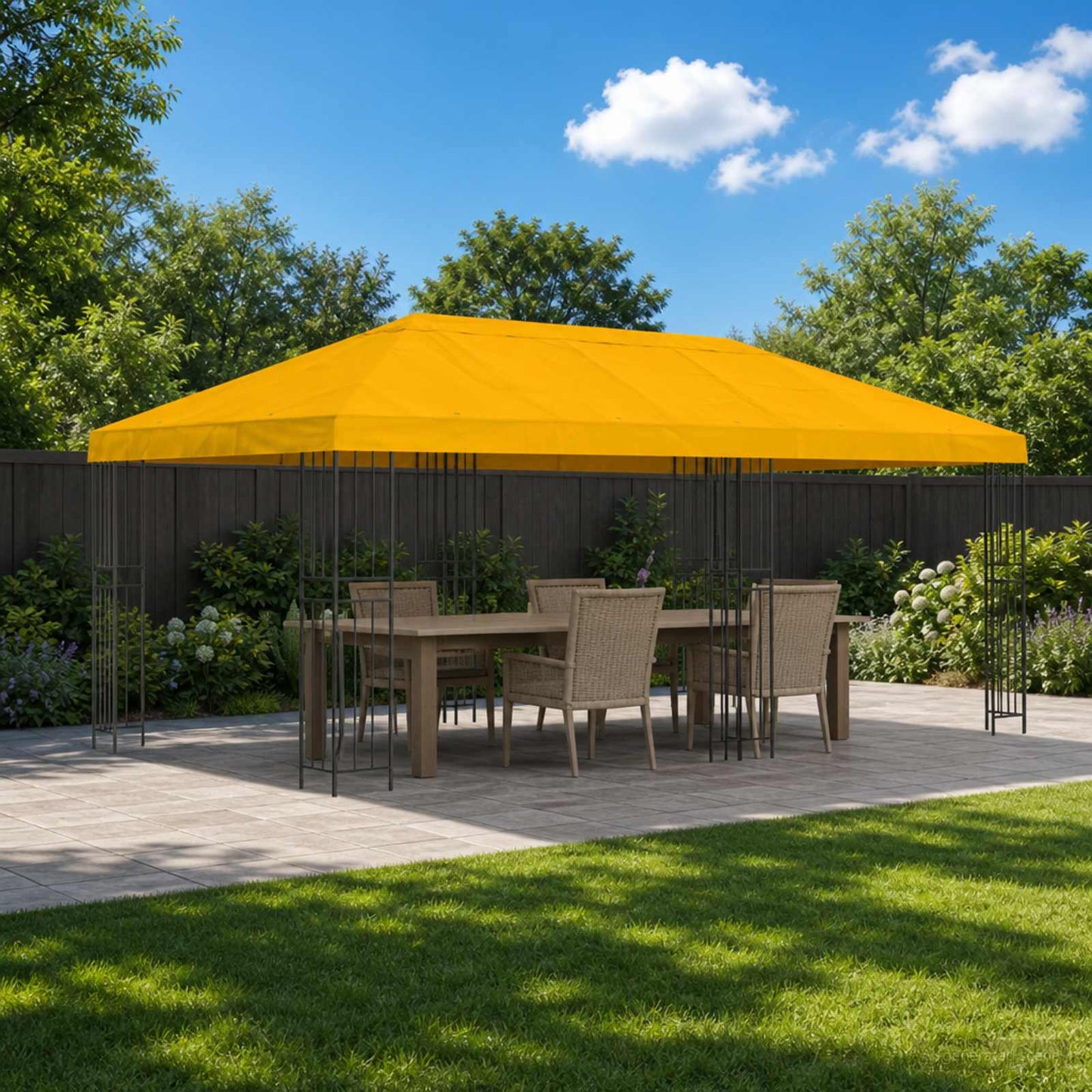 Gazebo Canopy Cover 6 x 3 m Yellow Polyester 190