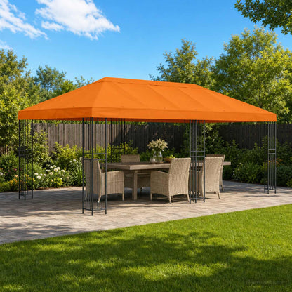 Gazebo Canopy Cover 6 x 3 m Orange Polyester 190