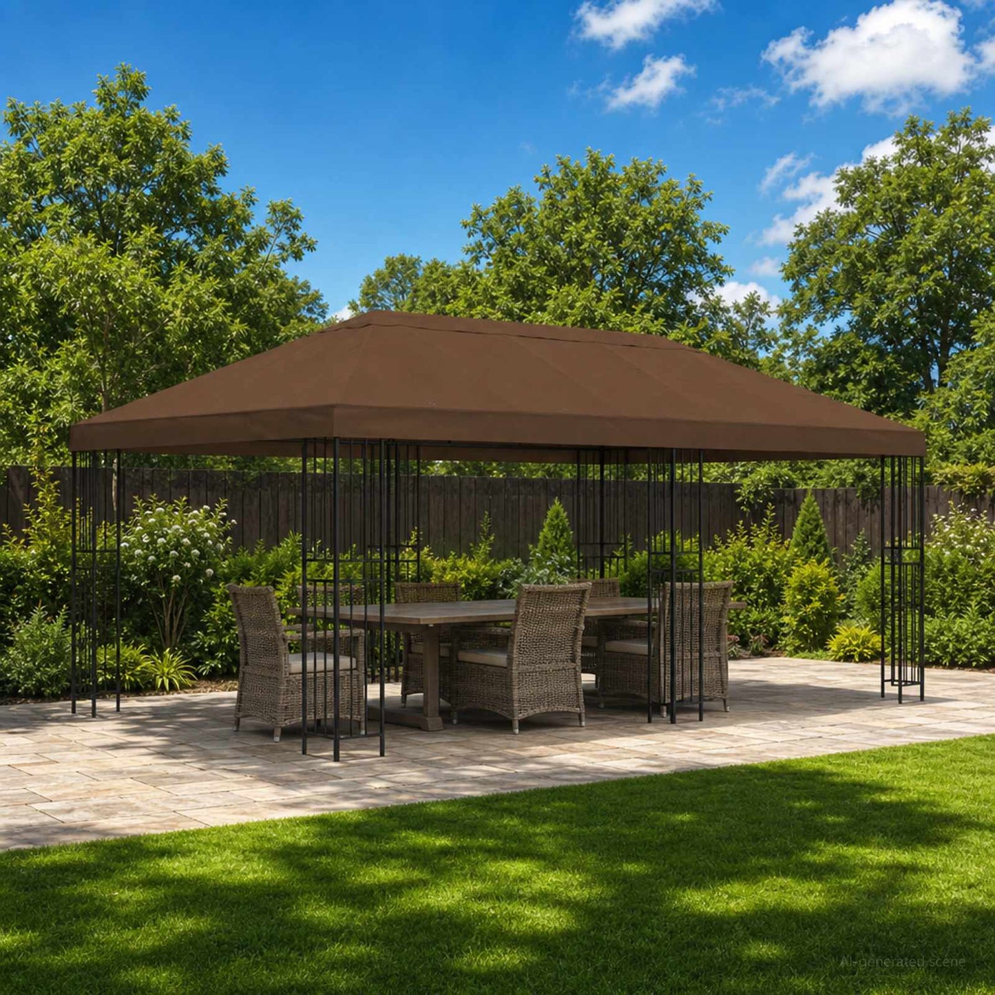 Gazebo Canopy Cover 6 x 3 m Brown Polyester 190