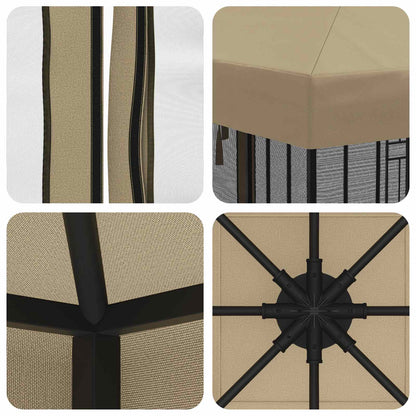 Gazebo Cover with Sidewalls 6 x 3 m Beige Polyester 190