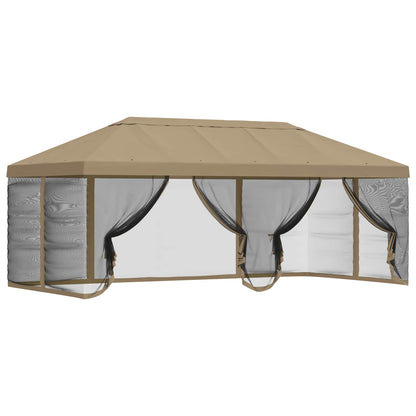Gazebo Cover with Sidewalls 6 x 3 m Beige Polyester 190