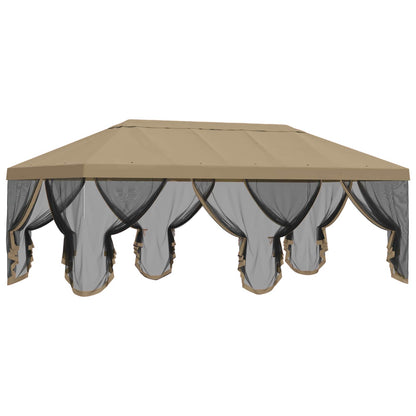 Gazebo Cover with Sidewalls 6 x 3 m Beige Polyester 190