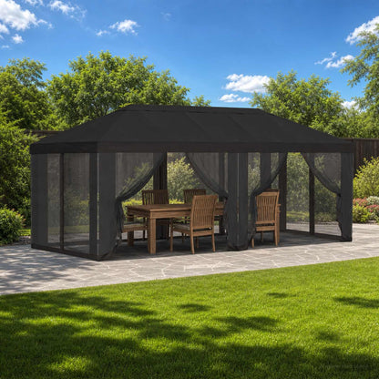 Gazebo Cover with Sidewalls 6 x 3 m Anthracite Polyester 190