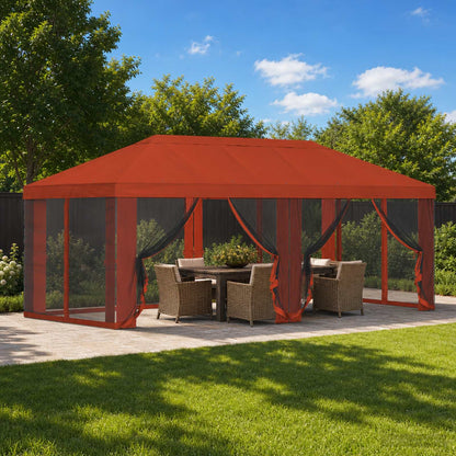 Gazebo Cover with Sidewalls 6 x 3 m Terracotta Polyester 190