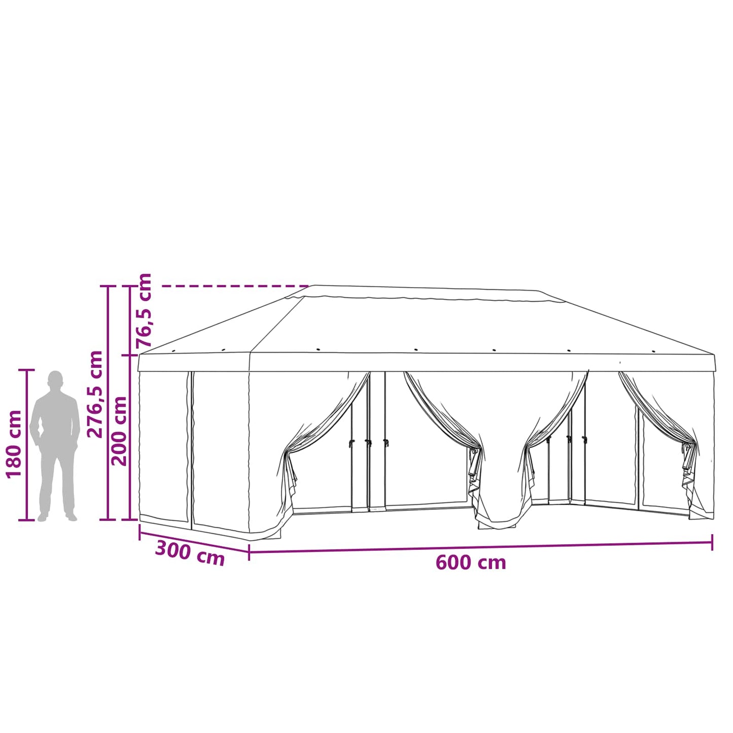 Gazebo Cover with Sidewalls 6 x 3 m Terracotta Polyester 190