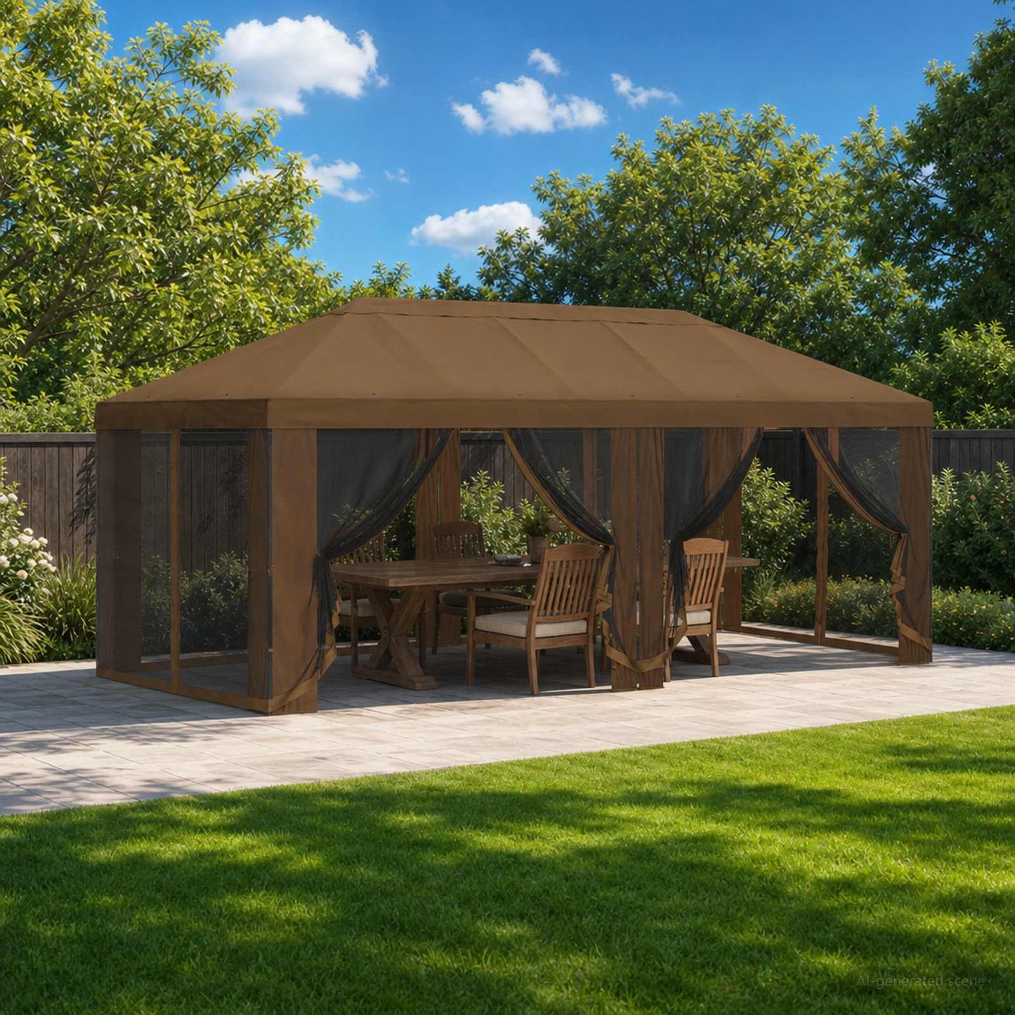 Gazebo Cover with Sidewalls 6 x 3 m Taupe Polyester 190