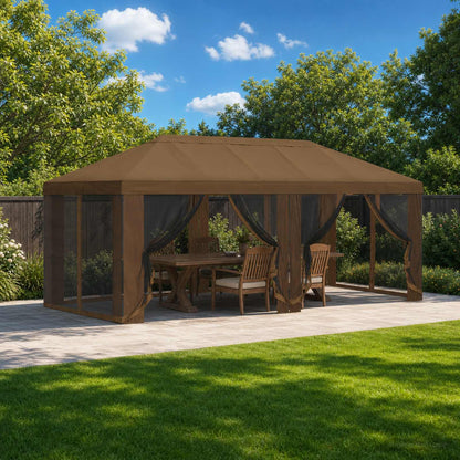 Gazebo Cover with Sidewalls 6 x 3 m Taupe Polyester 190