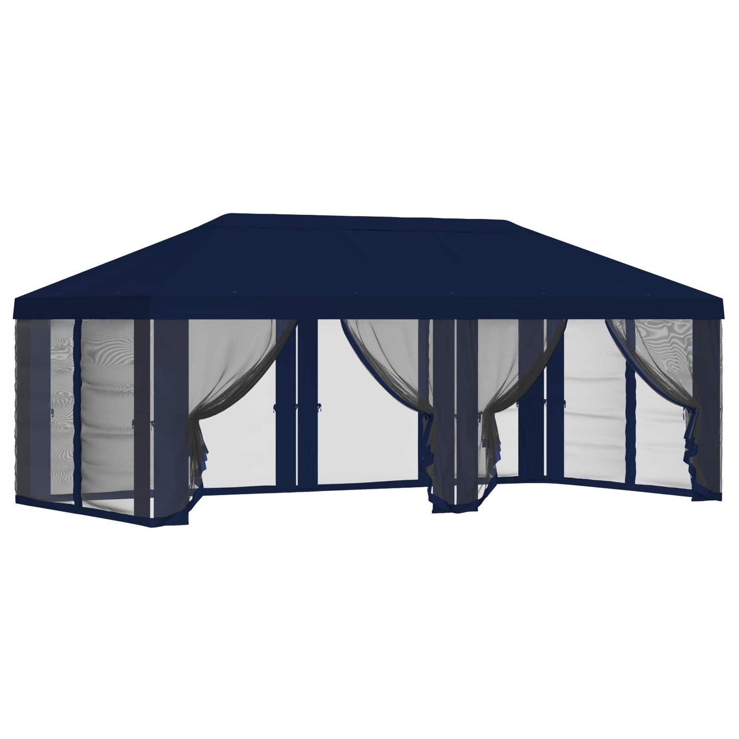 Gazebo Cover with Sidewalls 6 x 3 m Blue Polyester 190