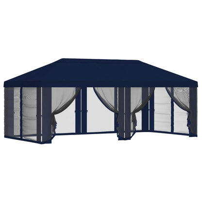 Gazebo Cover with Sidewalls 6 x 3 m Blue Polyester 190