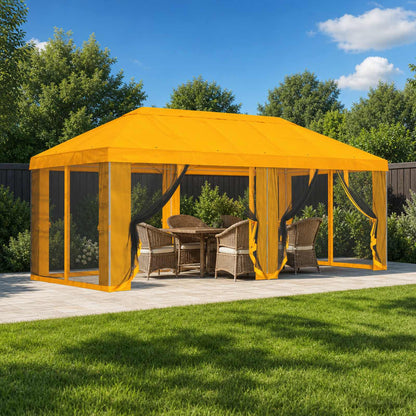 Gazebo Cover with Sidewalls 6 x 3 m Yellow Polyester 190
