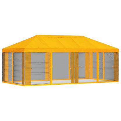 Gazebo Cover with Sidewalls 6 x 3 m Yellow Polyester 190