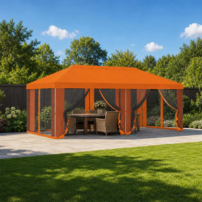 Gazebo Cover with Sidewalls 6 x 3 m Orange Polyester 190