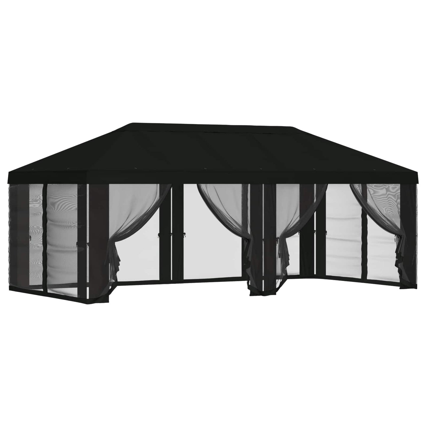 Gazebo Cover with Sidewalls 6 x 3 m Black Polyester 190