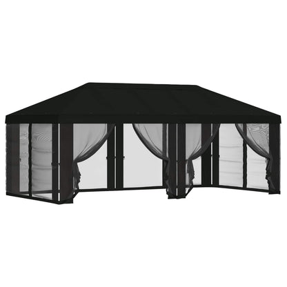 Gazebo Cover with Sidewalls 6 x 3 m Black Polyester 190