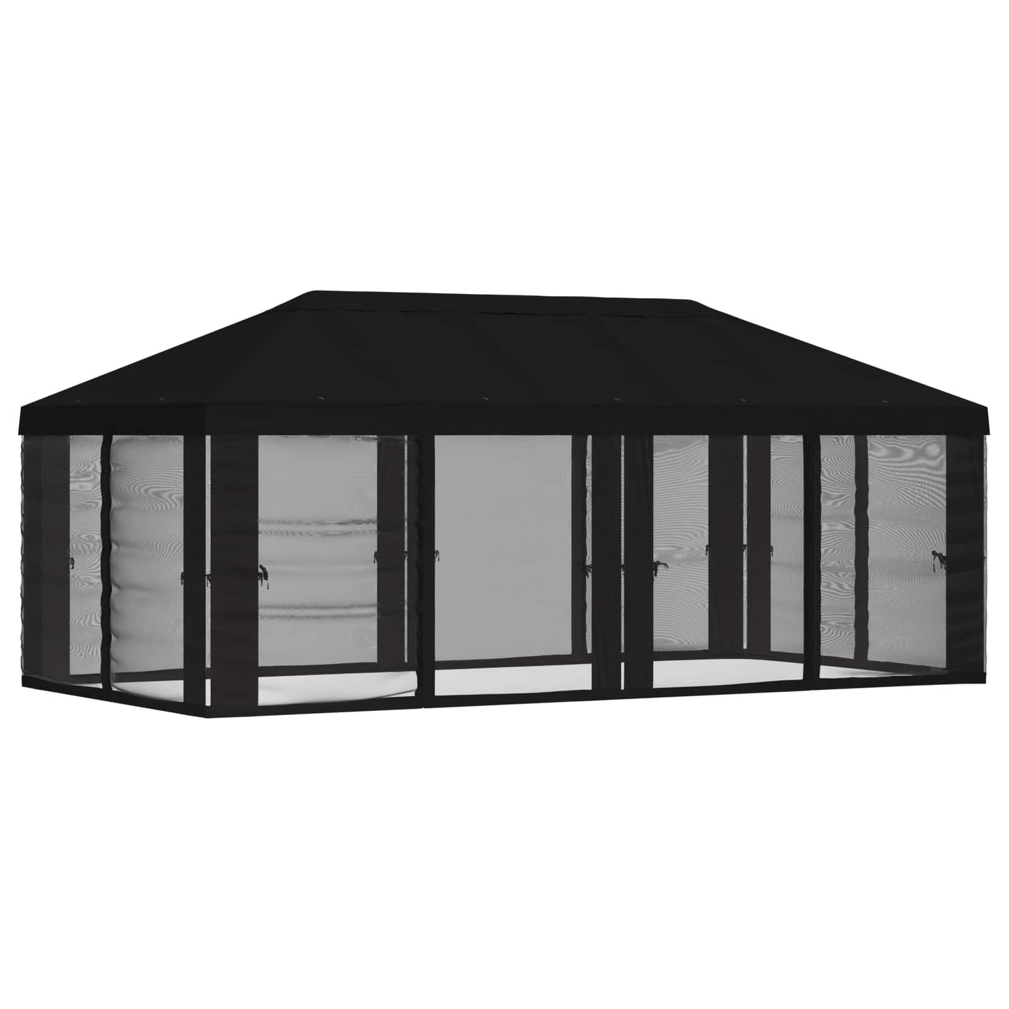 Gazebo Cover with Sidewalls 6 x 3 m Black Polyester 190