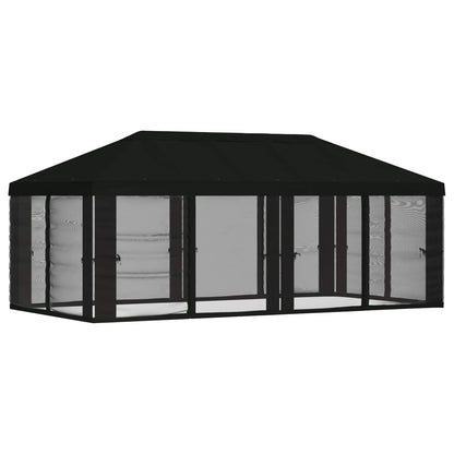 Gazebo Cover with Sidewalls 6 x 3 m Black Polyester 190