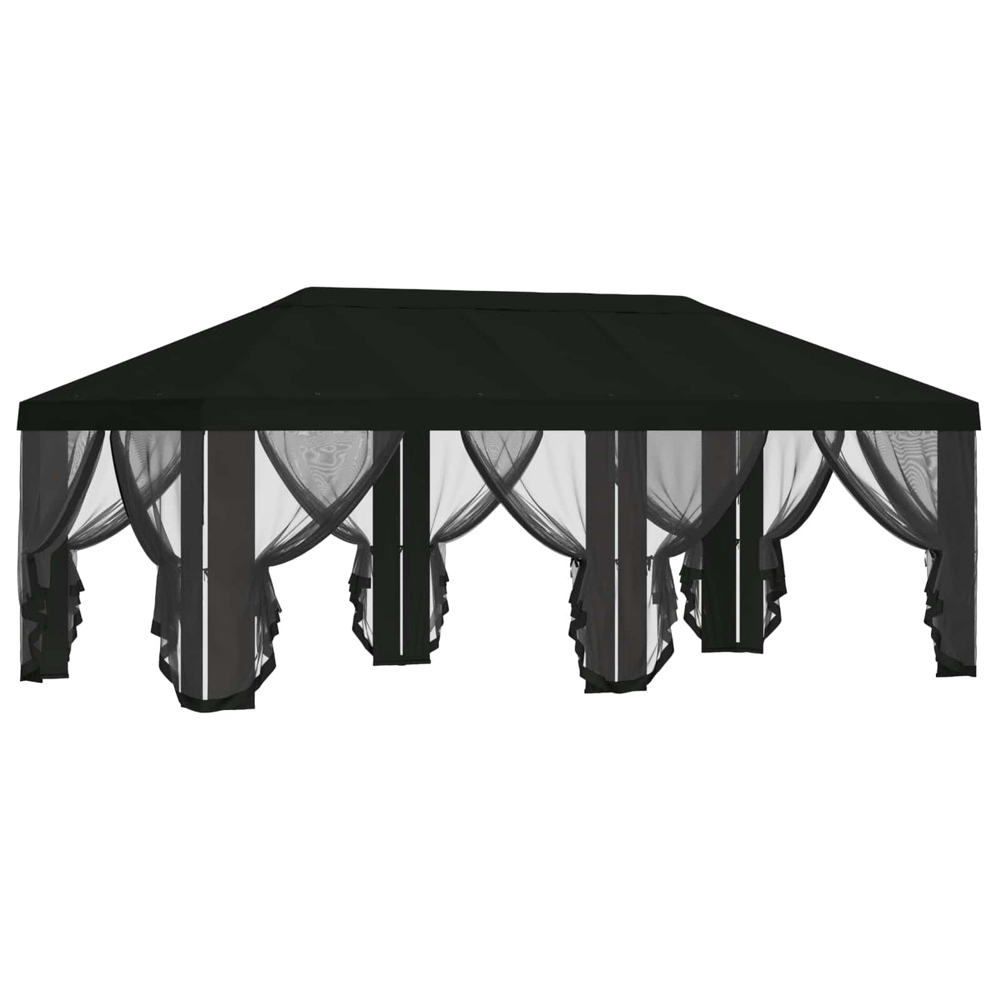 Gazebo Cover with Sidewalls 6 x 3 m Black Polyester 190