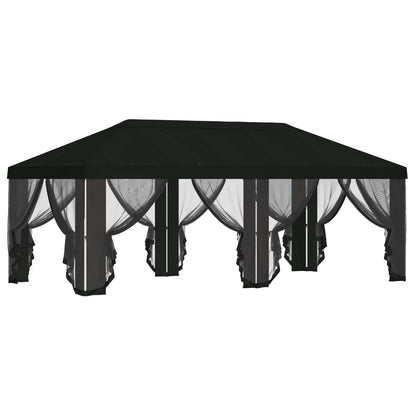 Gazebo Cover with Sidewalls 6 x 3 m Black Polyester 190