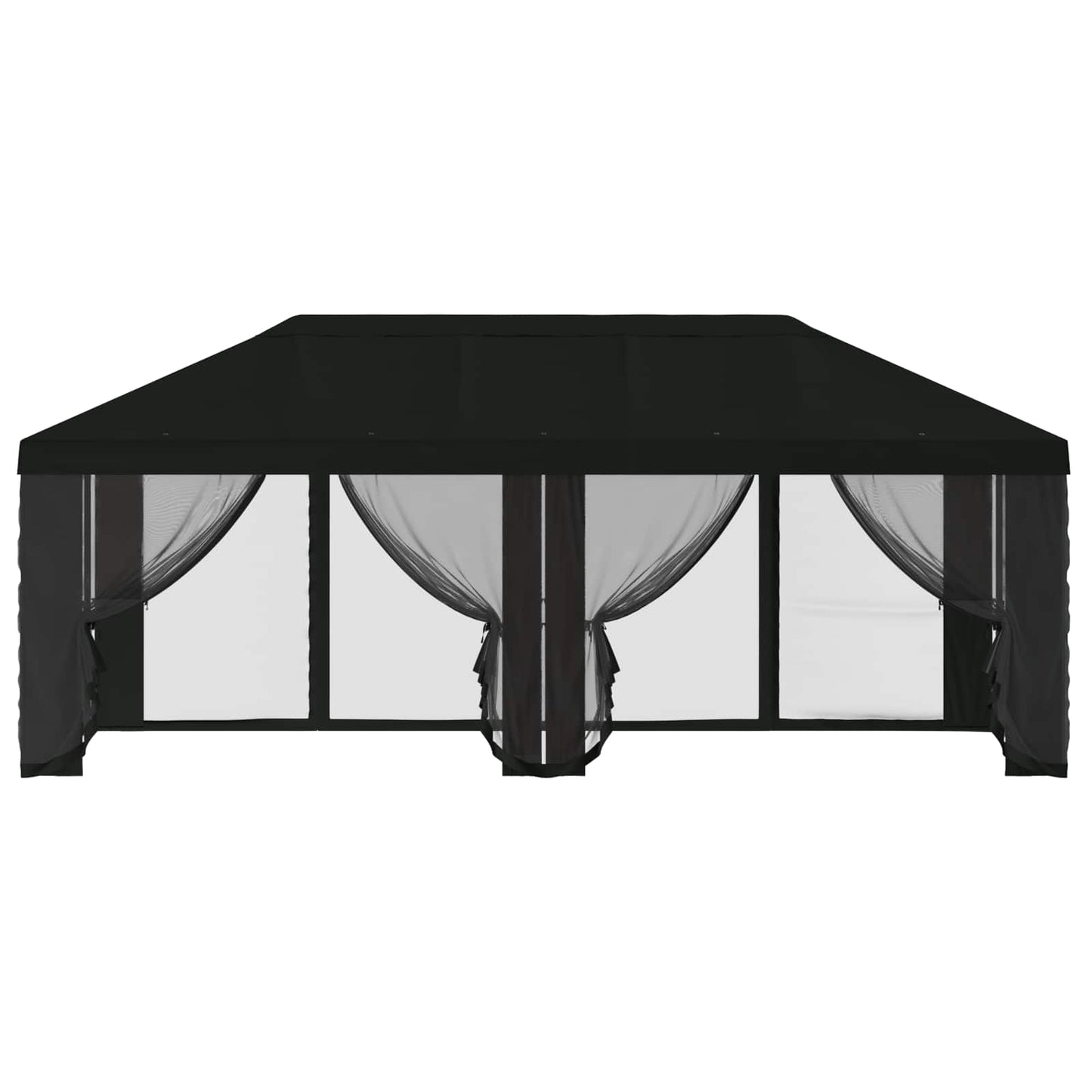 Gazebo Cover with Sidewalls 6 x 3 m Black Polyester 190