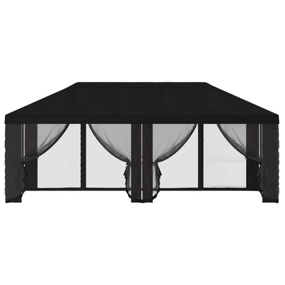 Gazebo Cover with Sidewalls 6 x 3 m Black Polyester 190