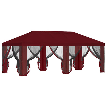 Gazebo Cover with Sidewalls 6 x 3 m Burgundy Polyester 190