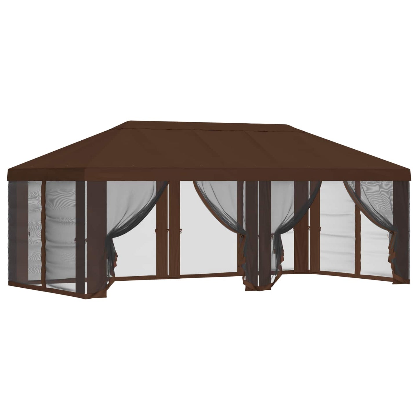 Gazebo Cover with Sidewalls 6 x 3 m Brown Polyester 190