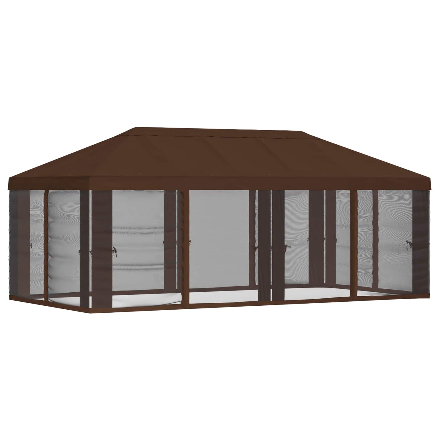 Gazebo Cover with Sidewalls 6 x 3 m Brown Polyester 190