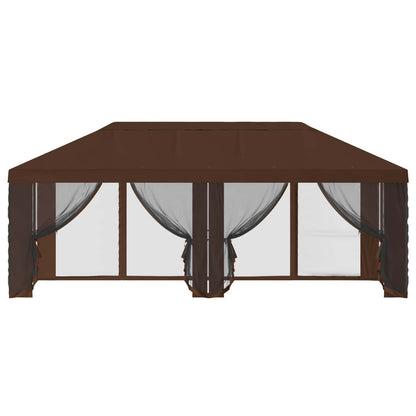 Gazebo Cover with Sidewalls 6 x 3 m Brown Polyester 190
