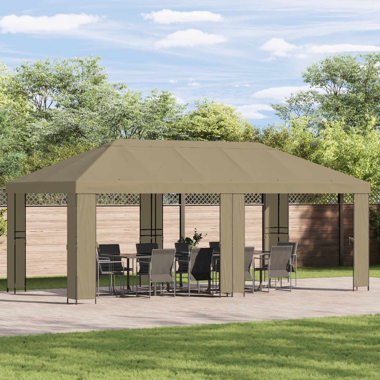 Gazebo Cover 6 x 3 m Beige Polyester 190 gsm