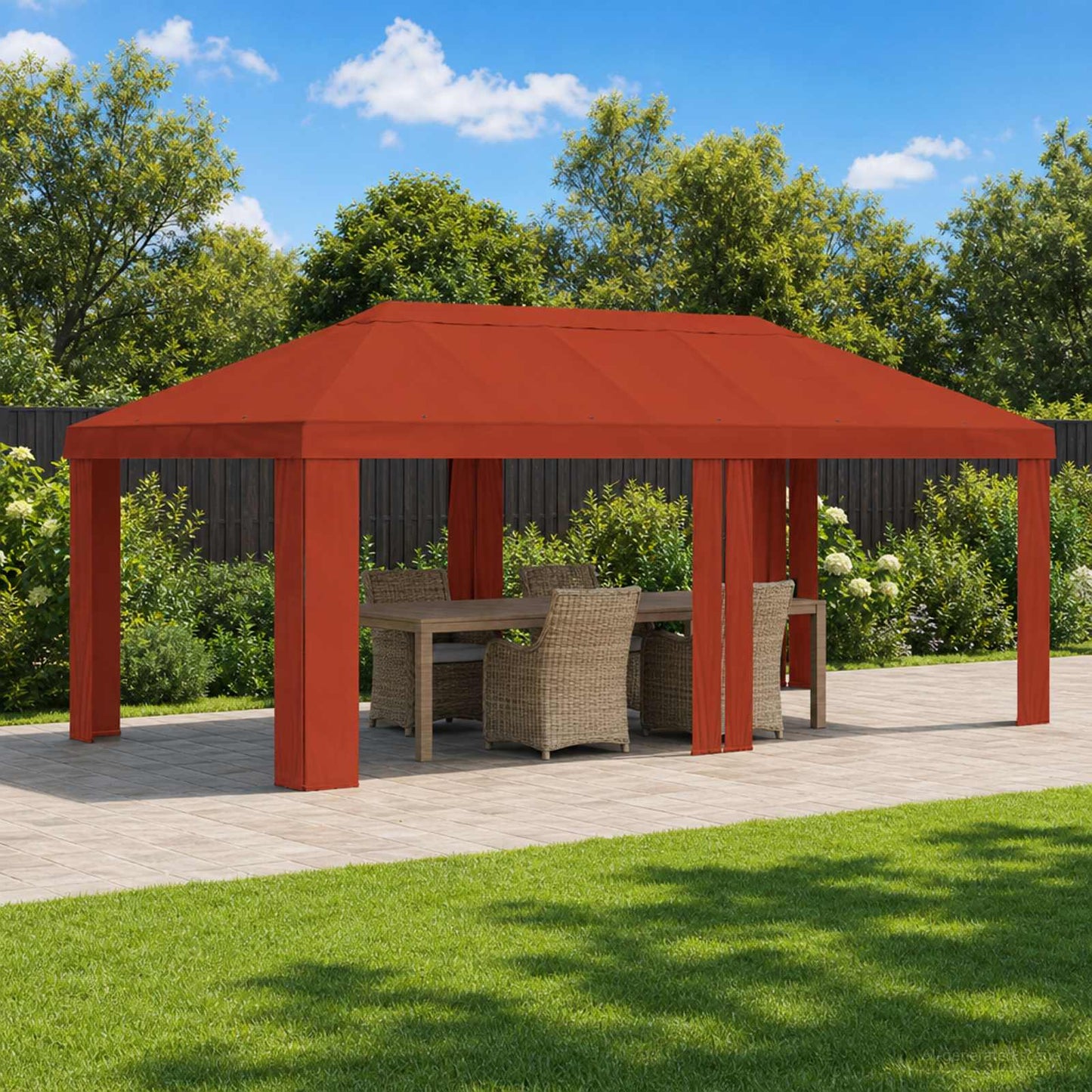 Gazebo Cover 6 x 3 m Terracotta Polyester 190 gsm