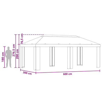 Gazebo Cover 6 x 3 m Green Polyester 190 gsm