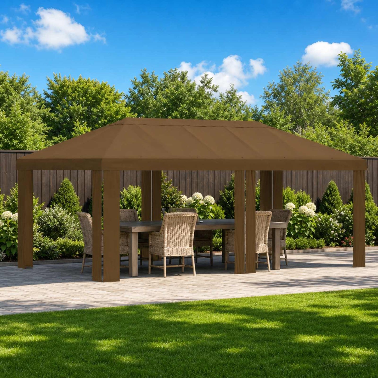 Gazebo Cover 6 x 3 m Taupe Polyester 190 gsm