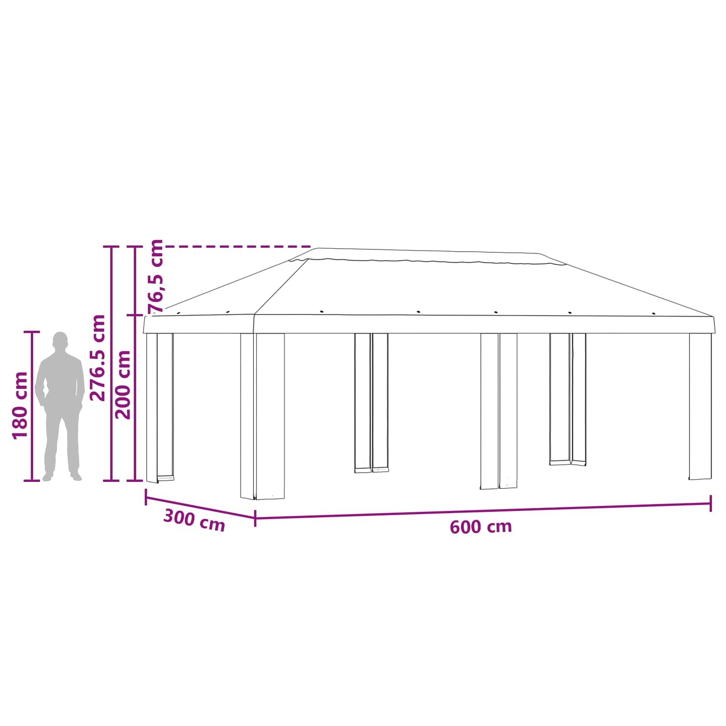 Gazebo Cover 6 x 3 m Taupe Polyester 190 gsm
