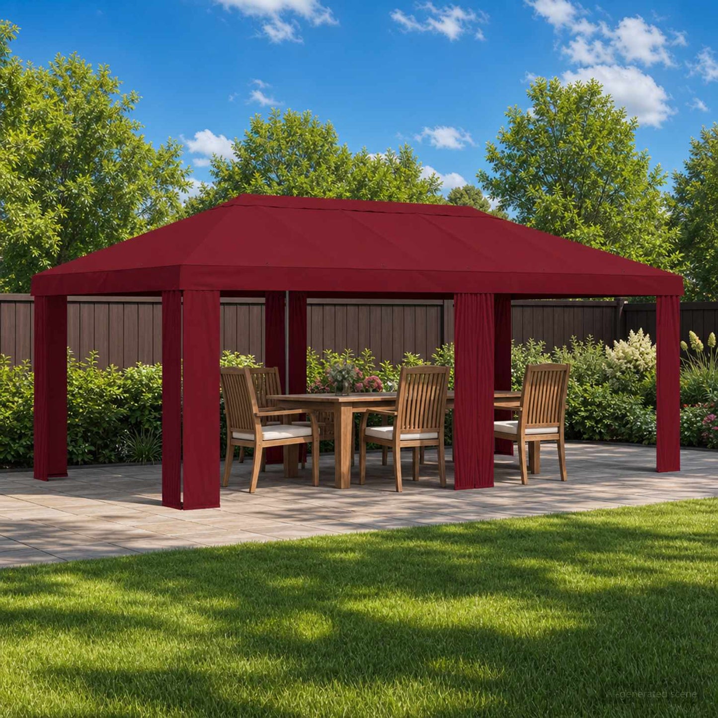 Gazebo Cover 6 x 3 m Burgundy Polyester 190 gsm